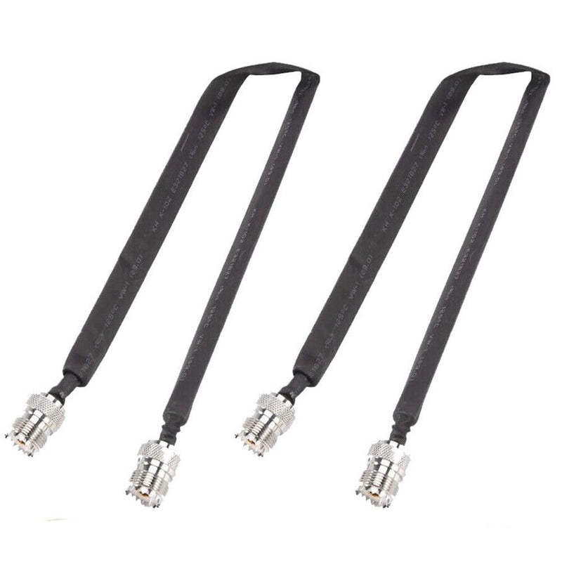 2 Pieces Door/Window Pass Through Flat Coaxial Cable SO239 UHF Female to UHF Female