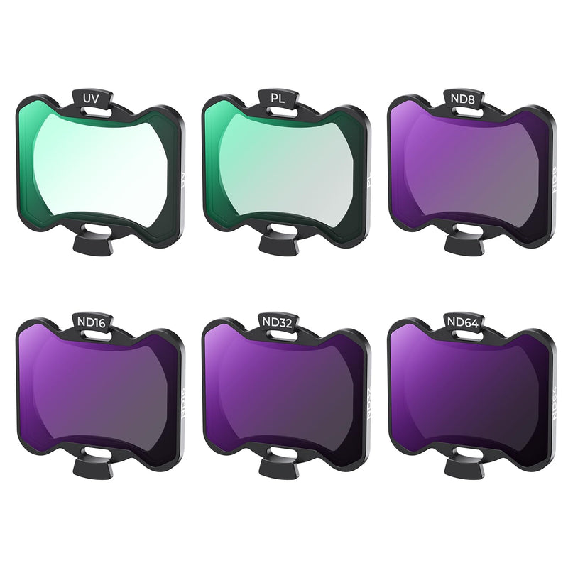 K&F Concept Avata 2 Drone UV PL ND Filters Kit (6 Pack), UV PL ND4 ND8 ND16 ND32 Filter Compatible with DJI Avata 2, Drone Accesorries with 28 Multi-Layer Coated/Gimbal Safe