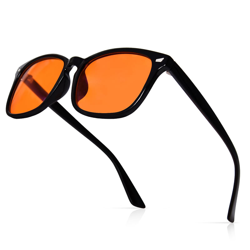 OPTOFENDY Blue Light Glasses for Men Women, Gaming Glasses for Computer, TV, Phone with Anti Fatigue, Eyestrain & UV Glare Black Clear