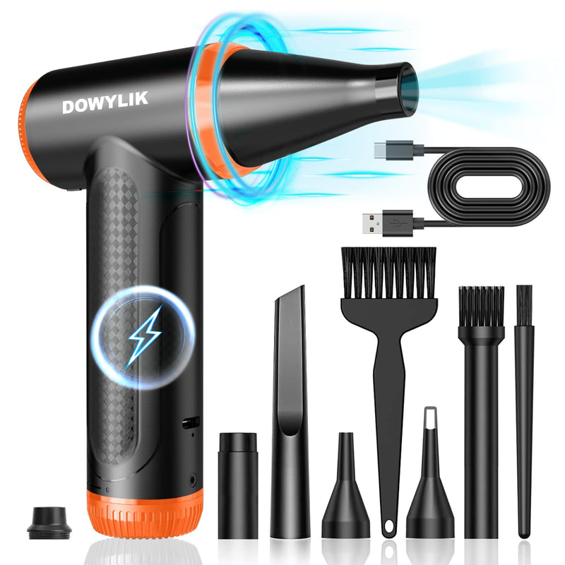 Air Blower Mini Compressed Air Duster, 150000RPM Stepless Speed Electric Air Duster Keyboard Cleaner, Rechargeable Good Replacement Canned Air-PC Computer Duster with Brushless Motor (N02) A01