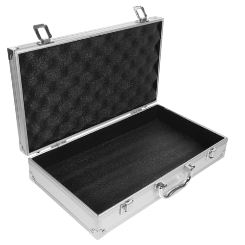 Hemobllo Aluminum Alloy Tool Case Large Capacity Medicine Storage Box with Handle Safety Clasp 14.17 X 8.26 X 2.95 in Portable Toolbox for Home School Garage Hospital White