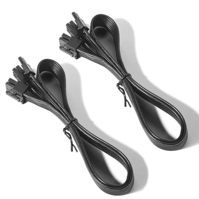 PCIE Cable for Corsair, 65CM Male to Male 8 Pin to 6+2 Pin GPU Power Cable for Thermaltake, ARESGAME Modular Power Supply (25'') (2-Packs Black 16AWG) 2-Packs Black 16AWG