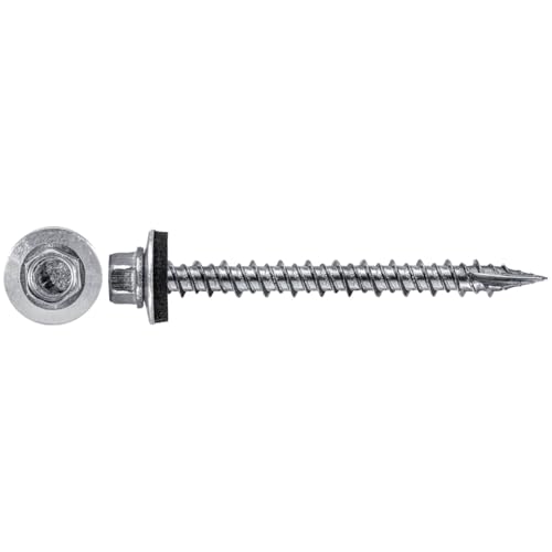 9 x 2 NO Paint Stainless Steel Metal Roofing Screws - Hex Washer Head - Self-Piercing (SP) tip Metal to Wood siding Screws - EPDM Washer. 1 x 250 Count Bag - 250 Screws 2"