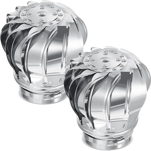 Tandefio 2 Pcs Turbine Roof Vent, 4 In/110mm Stainless Steel 201 110mm