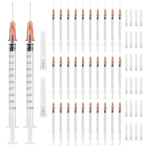 Pack of 30 Syringes 1 ml - Plastic Tube Disposable Syringes Small Dosing Syringes Liquid Syringes with Independent Seals