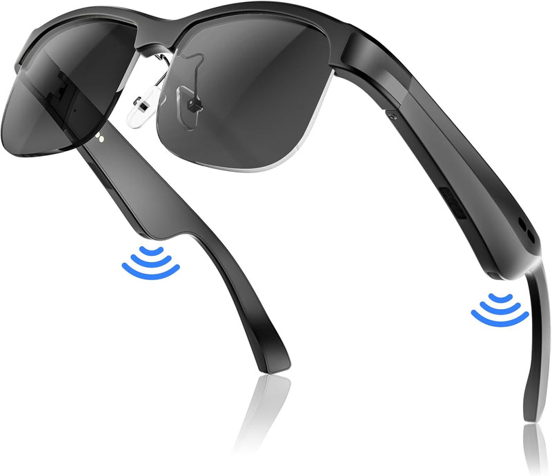 Smart Sunglasses, Polarized Sunglasses with Bluetooth Speaker, Driving/Sports/Outdoor UV Protection, Fashionable Item, Versatile Black, Unisex.