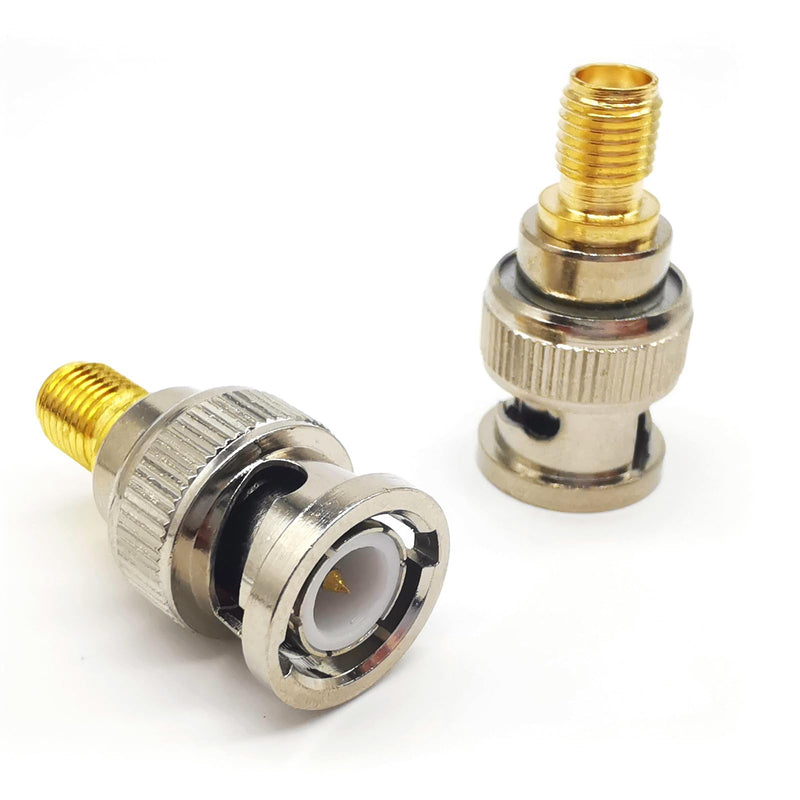 2PCS SMA BNC Adapter, BNC to SMA Coax Connector, SMA Female to BNC Male Antenna Connector, SMA to BNC Coax Cable Adapter for HAM Radio, SDR, CB Radios