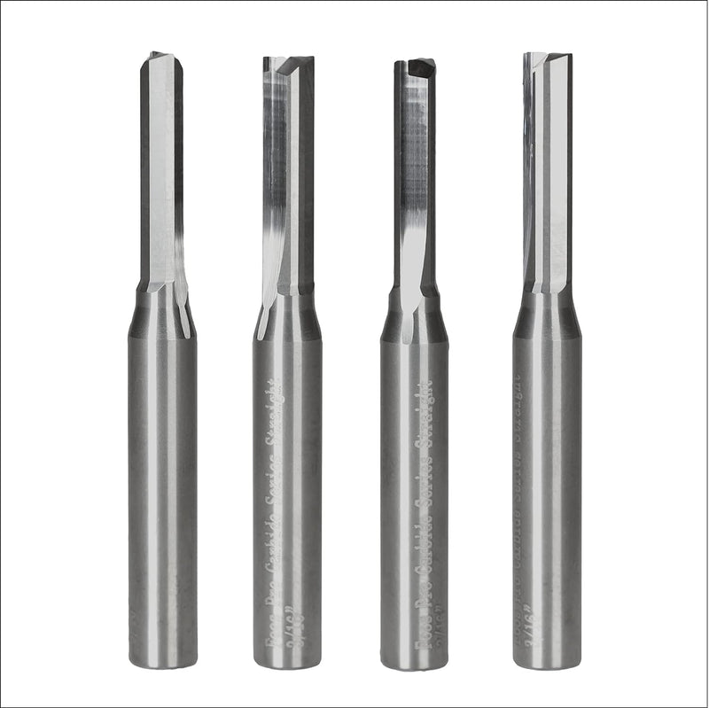 Straight Carbide Router bits - 1/4” Shanks - USA Veteran Owned (4 Pack 3/16") 4 Pack 3/16"