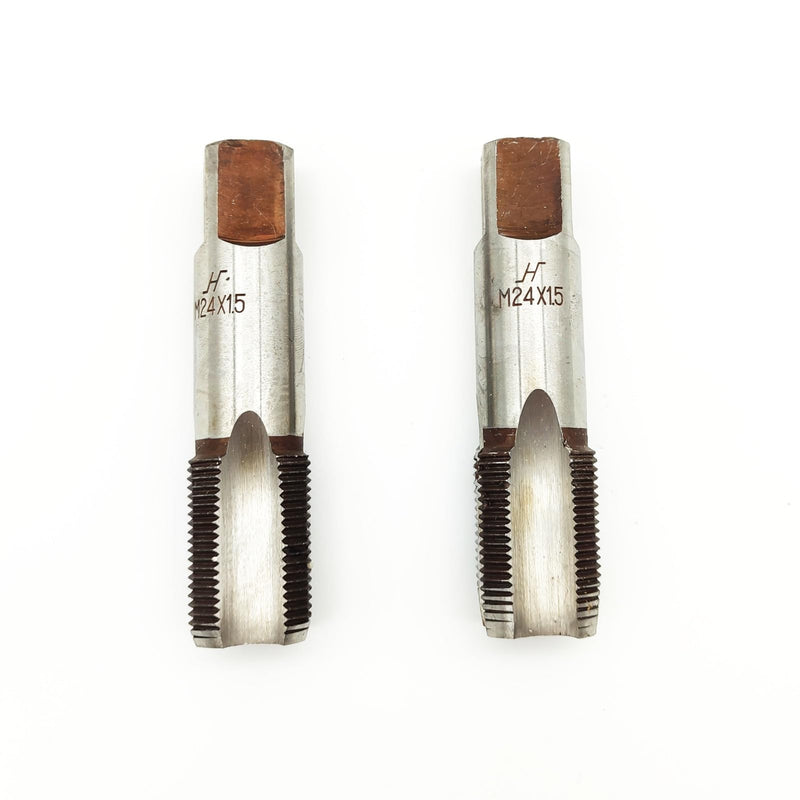 AtticZone M24 x 1.5 Metric Hand Thread Tap, Right Hand, Alloy Tool Steel, 1 Taper Tap, 1 Plug Tap for Metal Working DIY Industrial M24x1.5