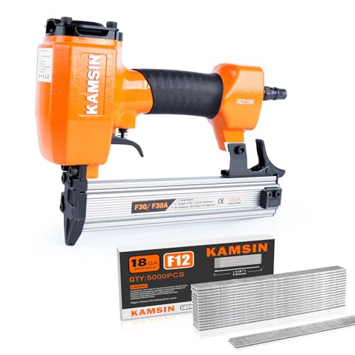 Combination of KAMSIN F30A 18 Gauge Pneumatic Brad Nailer Kit and 1/2"(12mm) 5000pcs Galvanized Brad Nails