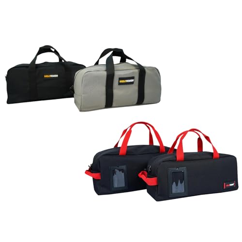 MELOTOUGH Utility Tool Tote Bag 14 Inch Tool Organizer Bags 16 Inch Tool Bag with Zipper for Electrician, Plumbing, Gardening, HVAC & More(Black,Grey)
