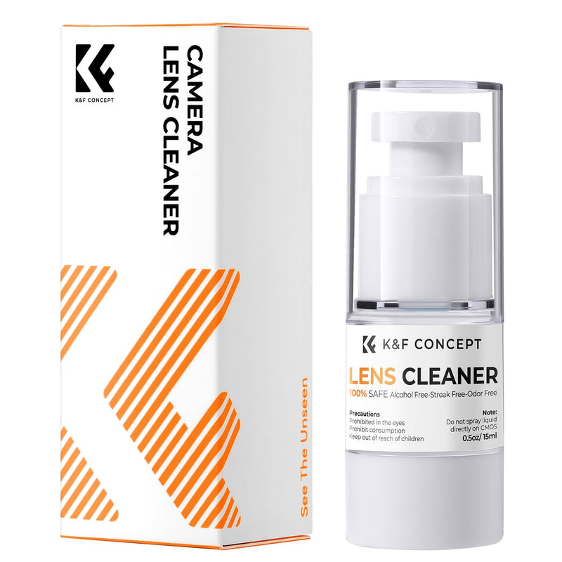 K&F Concept Spray and Microfiber Lens Cleaner Care Kit, Non-Flammable Camera Lens Cleaner and Digital Sensor Cleaning Solution,for Coated Lenses, Binoculars, Scopes, Cameras, and Glasses Liquid