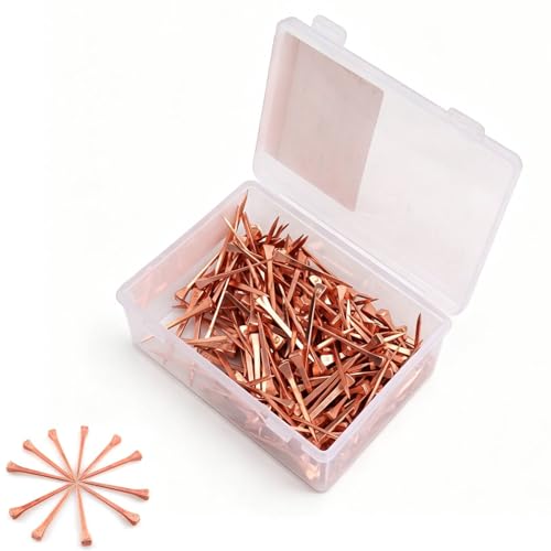 250PCS Horseshoe Nails, Horse Shoe Nails High Tensile Strength Precision Nails Copper Plated Horse Horseshoe Nail Set for Horse Racing Training Riding Equestrian Sporting