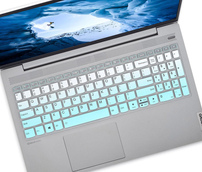 Keyboard Cover for 2024 2023 15.6" Lenovo IdeaPad 1 1i 15ijl7 15alc7 15iau7/Ideapad 3 3i/ThinkBook 15 G4 G3 G2/V15 G4 G3 G2, 16" Lenovo Yoga 7i/IdeaPad Flex 5 5i/IdeaPad Slim 5 Skin-Gradual Mint Gradual Mint