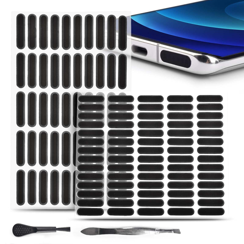 120Pcs Phone Speaker Cover Phone Speaker Dustproof Stickers Phone Speaker Dust Protector Cover Anti Dust Sticker Speaker Dust-proof Cover Kit with Cleaning Brush & Tweezer