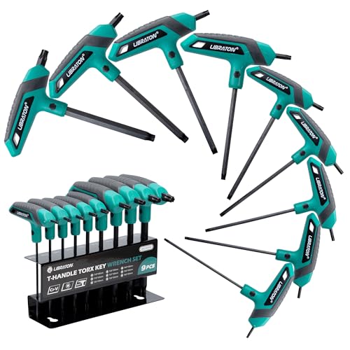LIBRATON T Handle Torx Set T10-T50, Torx T Handle Set, Torx Wrench Set 9PCS (Torx)
