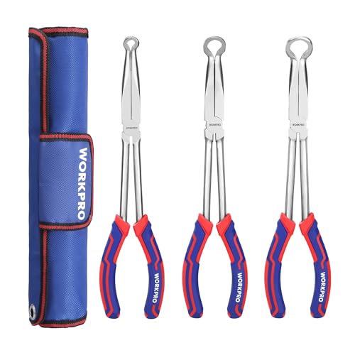 WORKPRO 3 PCS 11" Hose Gripper Pliers Set, Dia. 5/16'', 1/2'' and 3/4''