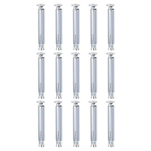 DTGN 3/8" x 4" Flat Sleeve Anchors - 30Pack - Good for Concrete Dry Brick Block Walls - Carbon Steel - Silver 30 3/8" x 4"