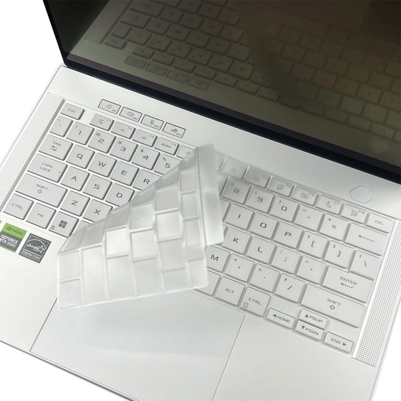 Silicone Keyboard Skin Cover Compatible with 2024 ASUS ROG Zephyrus G14 GA403 GA403UU GA403UV GA403UI & 2024 ASUS ROG Zephyrus G16 GU605 GU605MV GU605MI GU605MY GU605MZ GU605MU Series Laptop (Clear) compatible for ASUS ROG G14 GA403 Clear