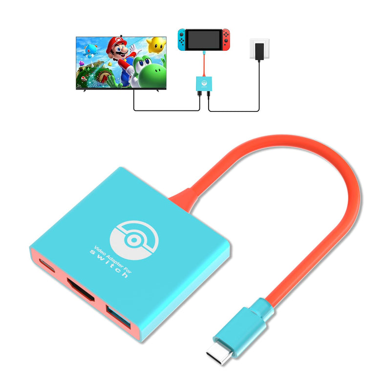 Switch Dock Station for Nintendo Switch TV Adapter, Portable Switch TV Docking Station for Nintendo Switch/OLED/Steam Deck with 4K/60Hz, Replacement TV Dock Adapter for Nintendo Switch