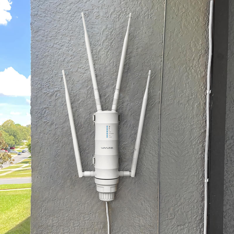 WAVLINK 2025 AC1200 Outdoor WiFi Extender, Long Range Dual Band WiFi Signal Booster Weatherproof with PoE Powered, Gigabit Port, Supports Router/AP/Repeater Modes for Garage,Camping/RV White-AC1200