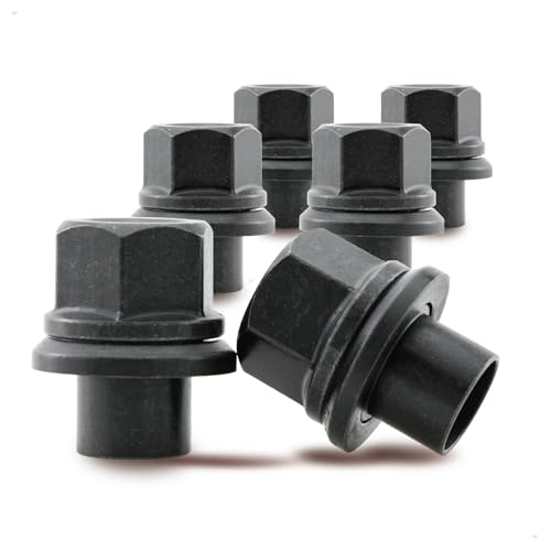 19mm Black Sleeve Lug Nuts, Hub Piloted, Dual Steel, M22x1.5, 6pcs 6