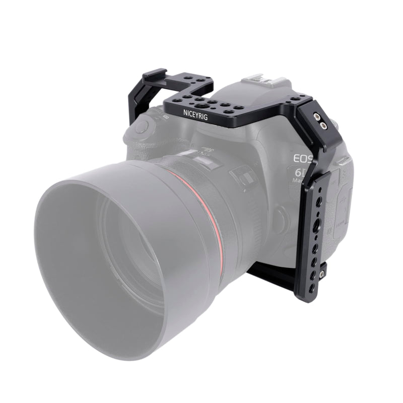 NICEYRIG Camera Cage for Canon EOS 6D / EOS 6D Mark II with NATO Rail Cold Shoe Quick Release Plate for ARCA-Swiss Tpye - 581