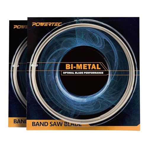 POWERTEC 93 Inch Bi-Metal Bandsaw Blades, 3/4" x 10/14 TPI Non-Ferrous Metal Cutting Band Saw Blades for Jet JHVC-712 & JHVBS-7MW Band Saw, 2pk (13280-P2)