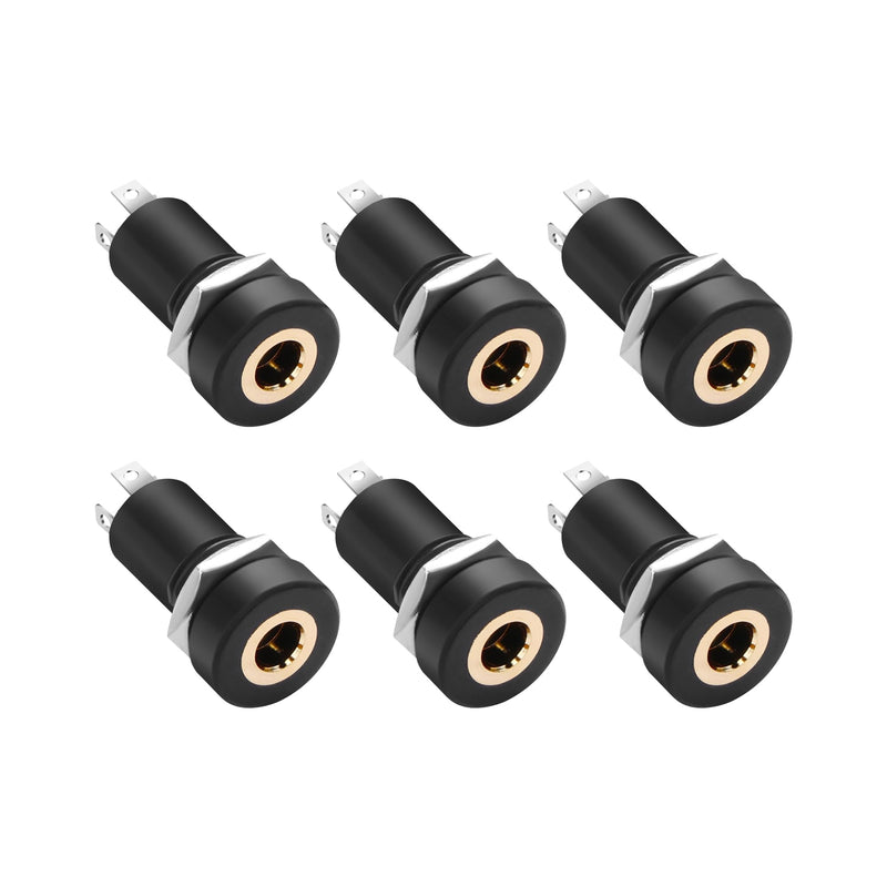 PNGKNYOCN 6Pcs 3.5MM Solder Panel Mount Jack Connector，3.5mm 4 Pole Stereo Audio Video Panel Mount Jack Solder Connector with Nuts