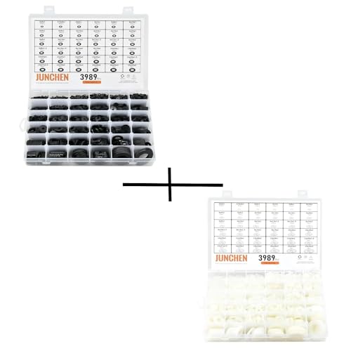 JUNCHEN 7978pcs Large Flat Washers Spacers,36 Sizes Flat Washers Assortment Kit,Nylon Washers for Screws