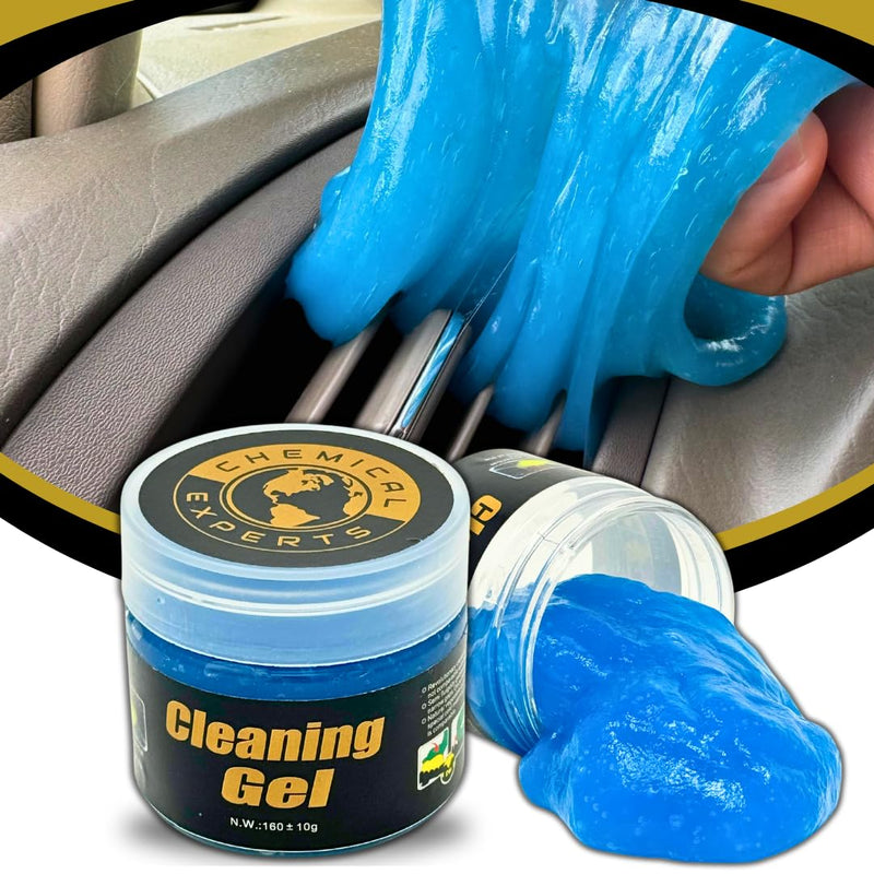 Car Cleaning Gel, Removes Dust, Debris, Pet Hair, Dashboard Air Vents Residue-Free, Reusable, Cleans Hard to Reach Areas Blue Slime