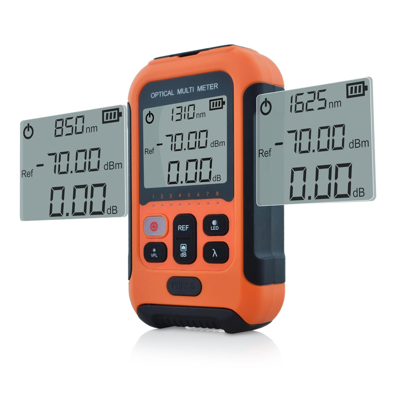800nm~1700nm -70~+10dBm OPM with 20km VFL Optical Fiber Power Meter with 2.5mm Universal Connector+FC-LC Adapter Compatible with SC+FC+ST+LC -SS103PVA12 SS103PVA12(800~1700nm -70~+10dBm)