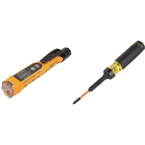 Klein Tools NCVT-4IR 12-1000V AC Voltage Tester + IR Thermometer and Klein Tools 13-in-1 Ratcheting Screwdriver with 6 Double-Ended Tips