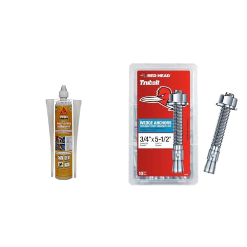 Sika Anchorfix-2 10.1 fl. Oz anchoring Adhesive & Red Head 3/4 in. x 5-1/2 in. 10CT Wedge Anchors Concrete Fastening Bundle