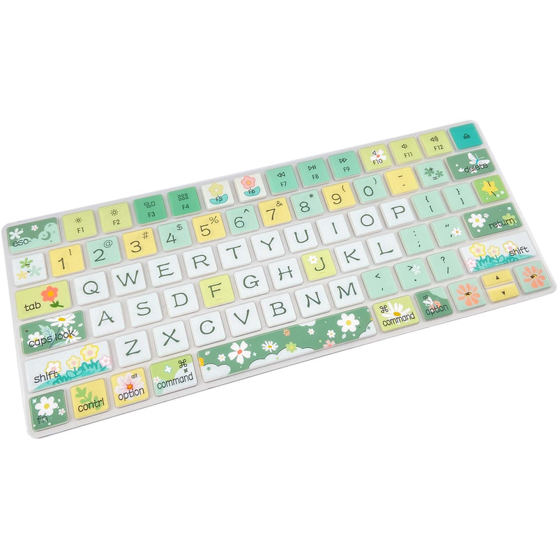 Keyboard Cover Skin for Apple iMac Wireless Magic Keyboard 2nd Gen (Model: A1644 MLA22LL/A) Without Numeric Keypad, Cute Silicone Skin Protector, Spring Flowers