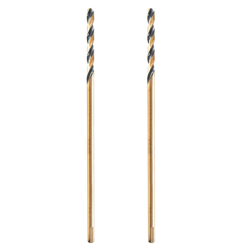 1/2" x 12" Extra Long Drill Bit (2 Pack), Aircraft Extension Drill Bits M2 High Speed Steel for Wood, Soft Metal, Plastic 1/2 in