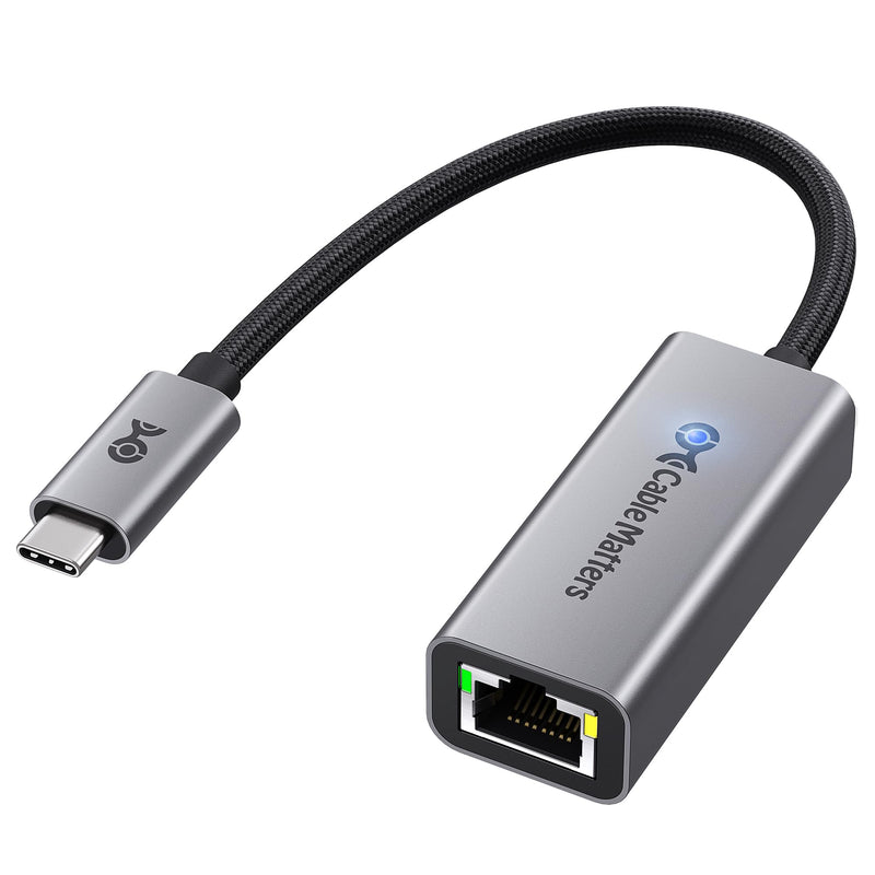 Cable Matters USB C to 5Gb Ethernet Adapter, 5 Gigabit Network Speed, USB C to Ethernet Adapter Compatible with USB4, Thunderbolt 4/5, Plug & Play for MacBook, Laptop, and USBC Devices