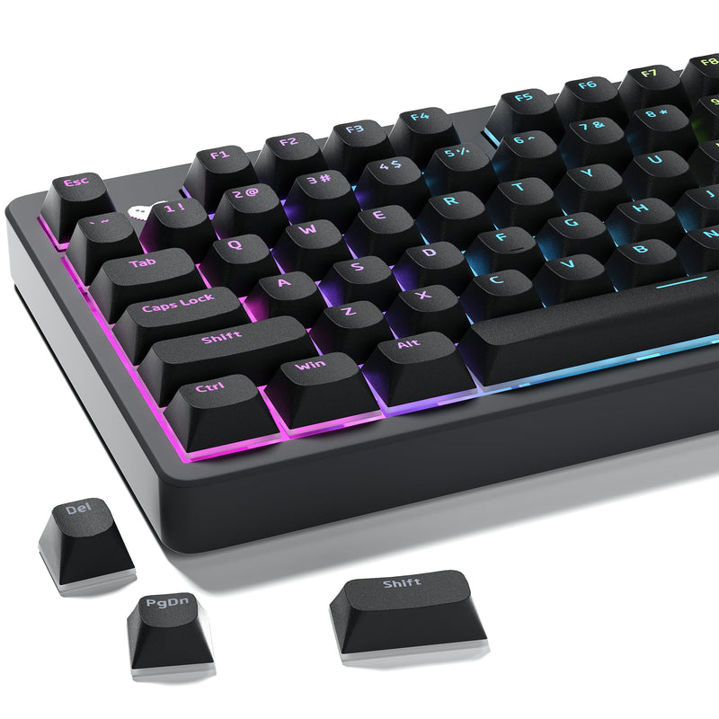 XVX Shine Through Keycaps, Black Pudding Keycap Set, Double Shot PBT Keyboard caps Compatible with Cherry Gateron MX Switches Mechanical Keyboard