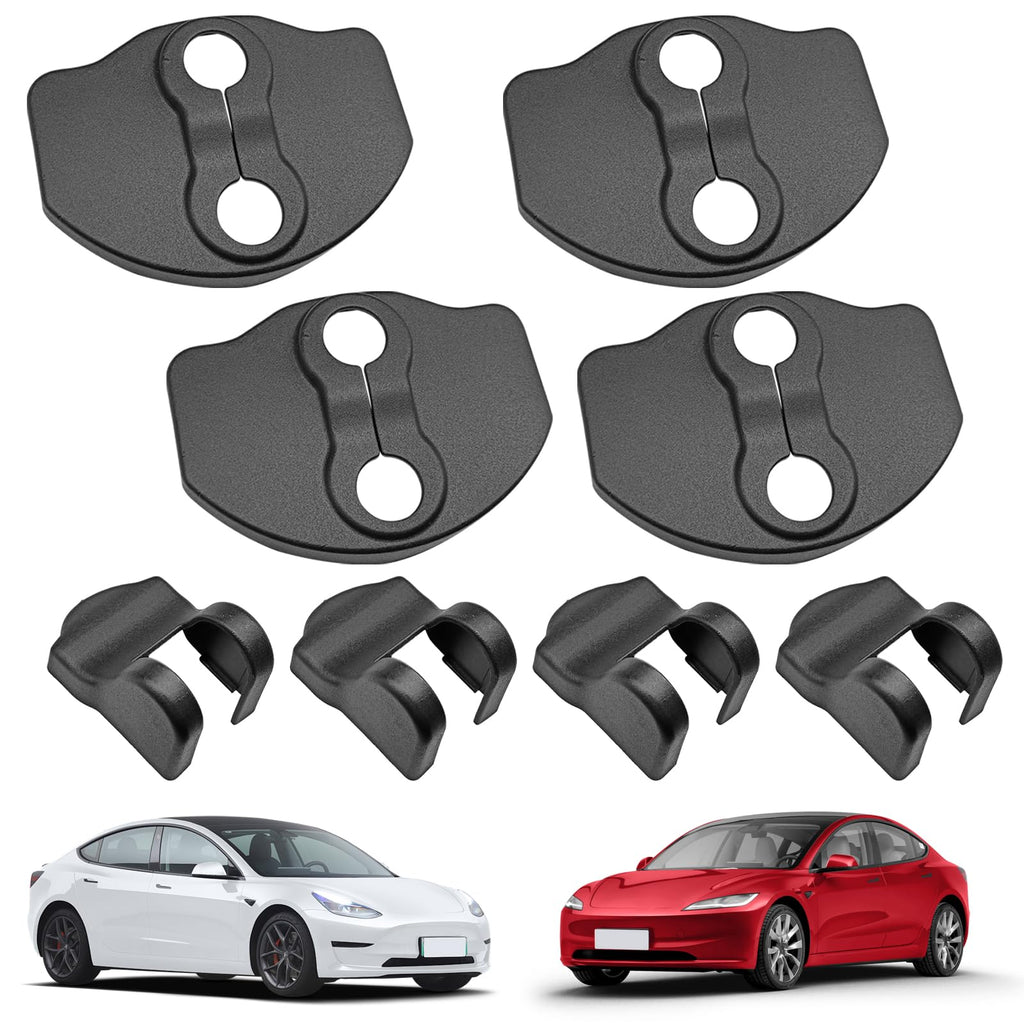 Door Lock Protector Cover Compatible with 2016-2024 Tesla Model 3 Model Y Accessories Door Stopper Cover Latches Covers Interior Upgrade Protection (Set of 8)