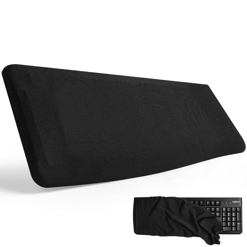 Keyboard Dust Cover, Covers Most 75% 80% 96% and Full Standard Size PC Keyboards, Stretch Fabric Anti-Dust Keyboard Sleeve Fits Keyboards from 14.9" x 5.9" up to 19.5" x 7.5", (Black, M)