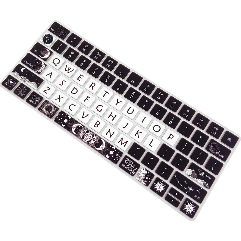 Cute Keyboard Cover Skin for Apple iMac Magic Keyboard 2nd Gen (Model: A1644) Without Numeric Keypad, Silicone Protective Skin, Sun and Moon