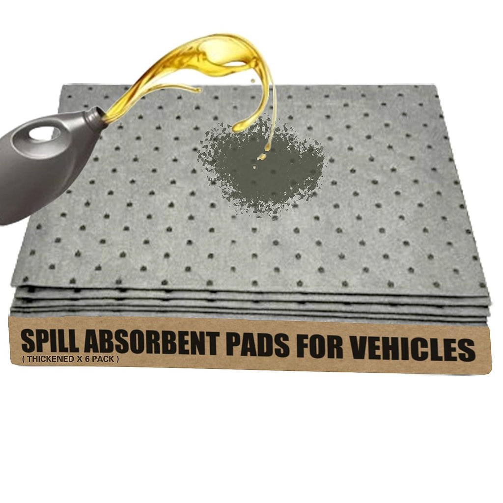 Thickened Universal Absorbent Pads for Spill,Absorb Drip&Spill Liquids | Oil-Based Liquids and Water-Based Fluids - Vehicle Clean Tools - 6 Pack,Gray 20" Length x 15.7" Width (Gray) (6-Pack-Gray) 6-Pack-Gray