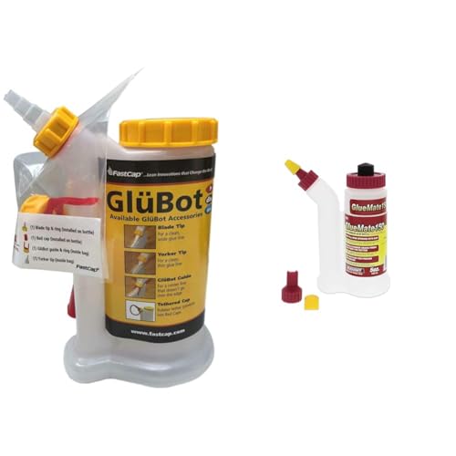 Wood Glue Dispenser, 16 Oz Btl, Dripless Bundle with 5oz Precision Wood Glue Bottle, Anti-Drip, Dowel & Biscuit Tips
