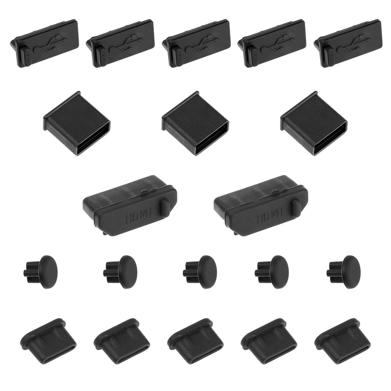 20 Pcs USB Port Caps USB Dust Port Cover Plugs Silicone USB Port Protector Multiple Specifications USB Dust Plug USB Cover Cap for USB A Female & Male Port, HDMI, Headphone Ports, USB Type-C
