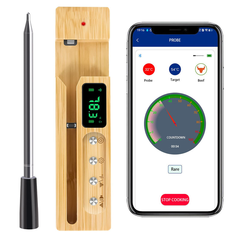 Smart Wireless Meat Thermometer,Digital Cooking Thermometer 700FT Remote Range,Instant Food Thermometer with Wireless Probe & Booster for Grilling and Smoking,BBQ,Oven,Kitchenr