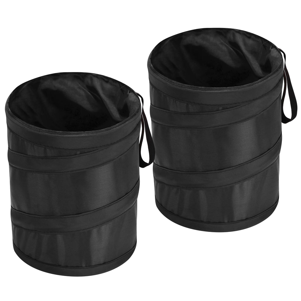 Ginsco 2 Gallon Car Trash Can, 2 Pack Collapsible Pop-up Car Trash Can, Car Trash Bag Garbage Bin with Elastic Band, Portable Trash Can for Car, Multipurpose Trash Bin for Car/Truck/Minivan 2 Gallons