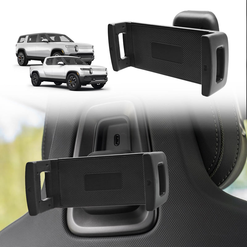 BestEvMod Seat Back Second Row Anchor 1/4 Screw Mount Phone Holder Tablet Mag Safe Compatible with 2022-2024 2025 2026 Rivian R1T&R1S Backseat fits All Phones&Android 360° Adjustable(Tablet Holder) Tablet Holder