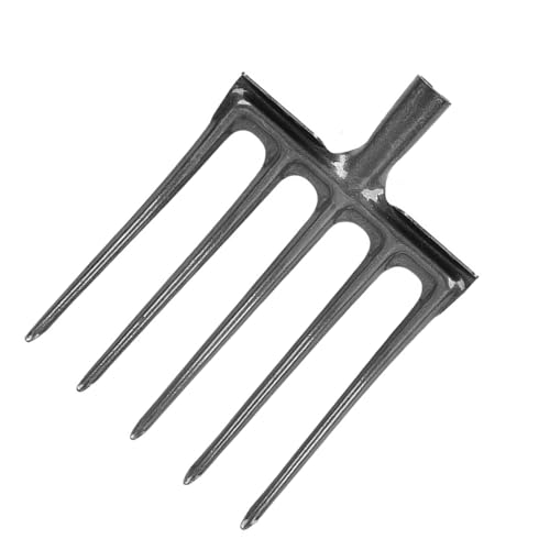 Digging Fork High Carbon Steel Garden Fork Anti Breakage Garden Digging Spading Fork for Farms Ranches (5 Tine)