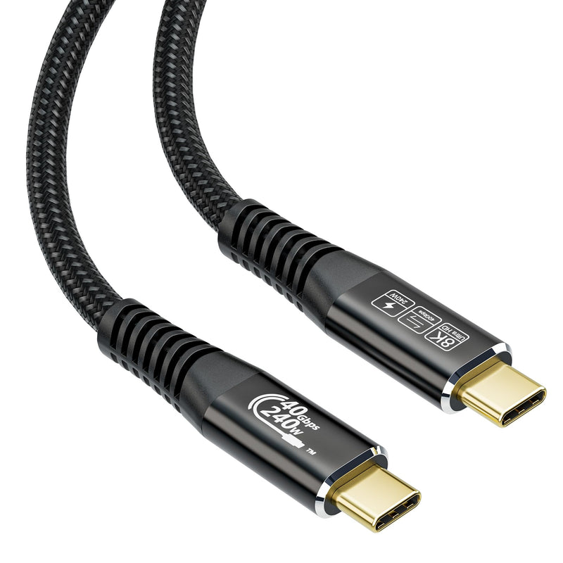 USB c Video Cable, 3.3 ft - 240W Charging, 40Gbps Data & Video Transfer, Supports 8K Resolution, Compatible with Thunderbolt 4/3 MacBook Pro, Docking Stations, USB 4 & 3.2 Gen 2 Devices 40Gbps DATA TRANSFER cable-1M/3.3ft