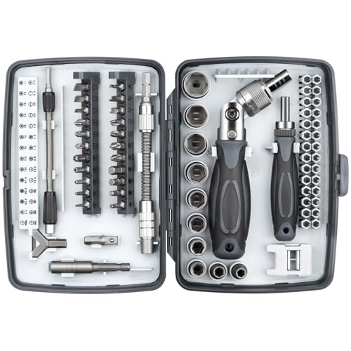 68-in-1 Ratcheting Screwdriver Set, Pocket Size, Versatile Ratchet Handle for Mechanics, DIY, Bicycle, Car, Electronics Maintenance (9902) 9902